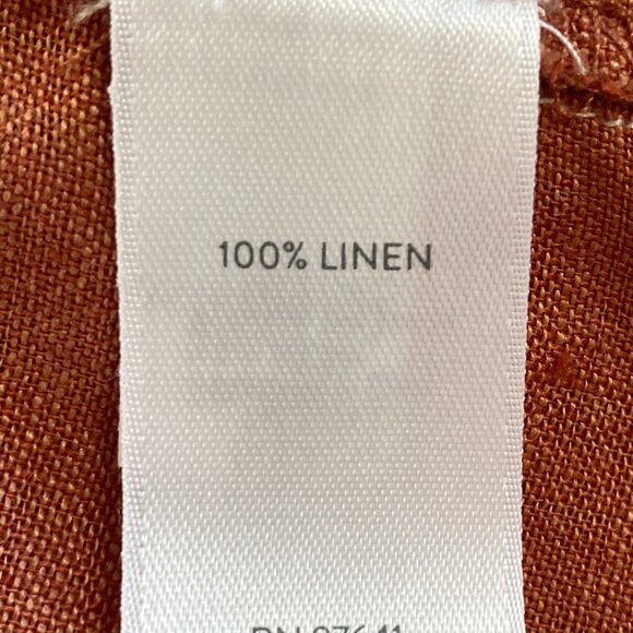 Pure J Jill Linen Button Front Shirt Long Sleeve Rust Countryside Lagenlook Sz M - Picture 14 of 16